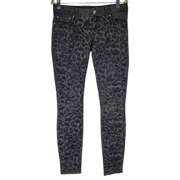 Express Zelda Slim Fit Ultra Low Rise Leopard Animal Print Jeans Black Size 4 - Picture 16 of 16